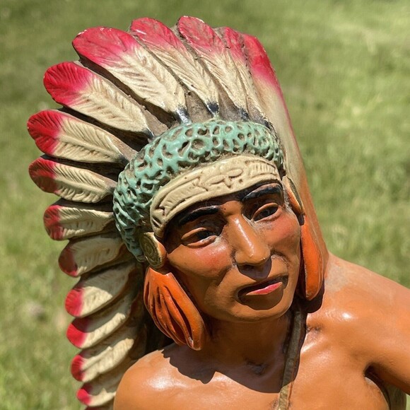 Vintage UNIVERSAL STATUARY CORP CHICAGO 1962 Native American Indian Chief Horse - Picture 13 of 14
